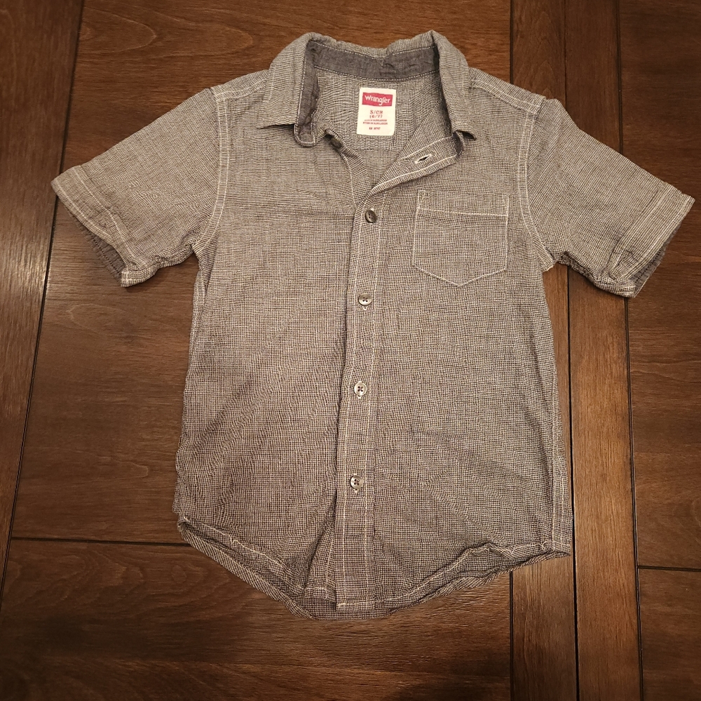 Wrangler Black and White Textured Shirt Boys Size 6/7